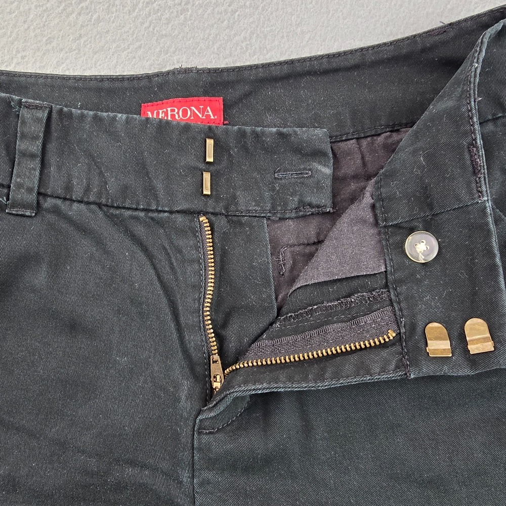 Merona FIT 1 Chino Shorts Womens 4 Black Washed Outdoor Slash Pockets 5" Inseam - Picture 2 of 8